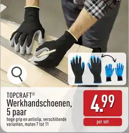 ALDI Topcraft Werkhandschoenen aanbieding