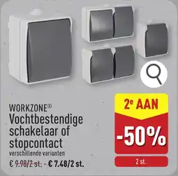 ALDI Workzone Vochtbestendige schakelaar of stopcontact aanbieding