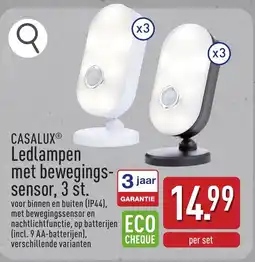 ALDI Casalux Ledlampen met bewegings sensor aanbieding