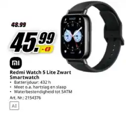 MediaMarkt MI Redmi Watch 5 Lite Zwart Smartwatch aanbieding