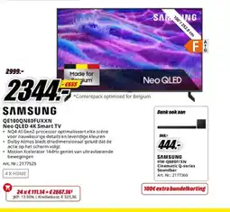 MediaMarkt SAMSUNG QE100QN80FUXXN Neo OLED 4K Smart TV aanbieding
