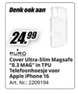 MediaMarkt PURO Cover Ultra-Slim Magsafe 0.3 MAG in TPU aanbieding