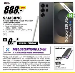 MediaMarkt SAMSUNG Galaxy $25 Ultra 256GB Titanium Zwart Smartphone aanbieding