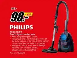 MediaMarkt PHILIPS FC9333/06 Stofzuiger zonder zak aanbieding