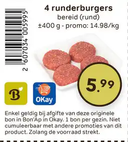 Bon Ap 4 runderburgers aanbieding