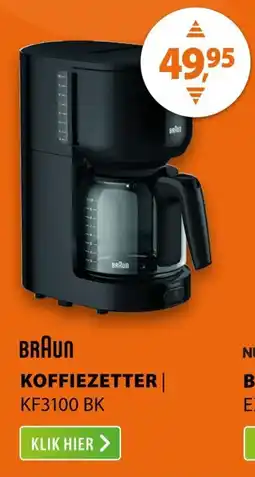 Expert Braun koffiezetter KF3100 BK aanbieding