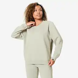 Decathlon Fitnesssweater voor dames molton saliegroen aanbieding