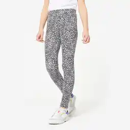 Decathlon Legging voor gym meisjes katoen zwart en wit aanbieding