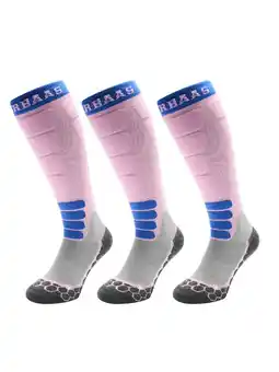 Decathlon Poederbaas Skisokken Dames Merinowol Pro 3-pack Powder Rose aanbieding