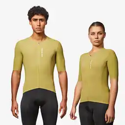 Decathlon Uniseks zomer fietsshirt met korte mouwen Racer 2 kaki aanbieding