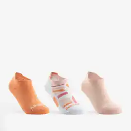 Decathlon Lage tennissokken voor kinderen RS 160 oranje/roze 3 paar aanbieding