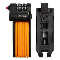 Decathlon Vouwbaar fietsslot met geharde stalen schakels, drager en bevestigingsbeugel aanbieding