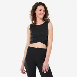 Decathlon CROP TOP VOOR YOGA PREMIUM ZWART aanbieding
