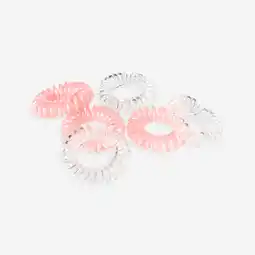 Decathlon Haarelastiekjes voor fitness roze en transparant 6 stuks aanbieding