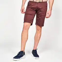 Decathlon Katoenen chinoshort voor golf voor heren MW500 bruin aanbieding