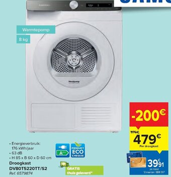 Carrefour Droogkast DV80T5220TT/S2 aanbieding