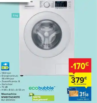 Carrefour Wasmachine WW81TA049TE aanbieding