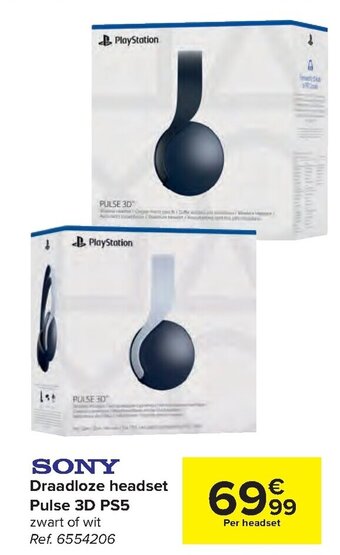 Carrefour Sony draadloze headset pulse 3D PS5 aanbieding