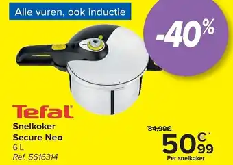 Carrefour Snelkoker secure neo 6L aanbieding