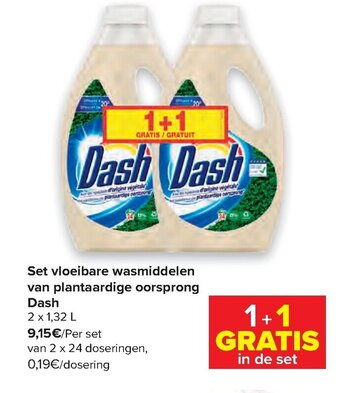 Carrefour Set vloeibare wasmiddelen van plantaardige oorsprong dash aanbieding