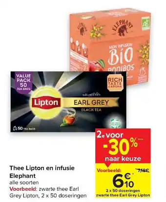 Carrefour Thee lipton en infusie elephant aanbieding