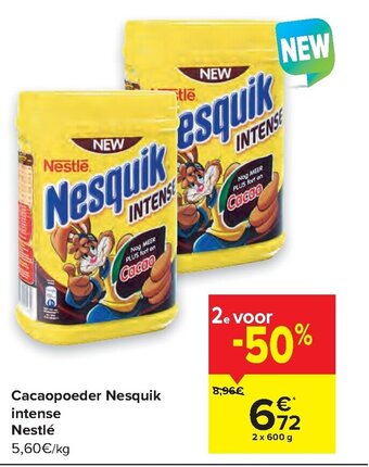 Carrefour Cacaopoeder nesquik intense nestle aanbieding