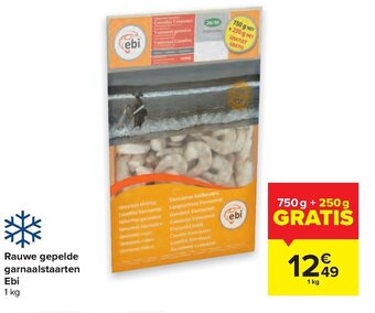 Carrefour Rauwe gepelde garnaalstaarten ebi aanbieding