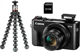 Krëfel Vlogkit PowerShot G7 X Mark II met tripod en 32 GB SD-kaartje aanbieding