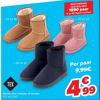 Carrefour Boots voor meisjes of dames aanbieding