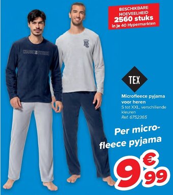 Carrefour Microfleece pyjama voor heren aanbieding