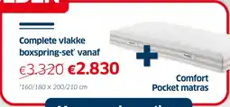 Sleeplife Complete Vlakke Boxspring Set aanbieding