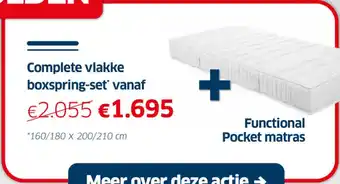 Complete vlakke boxspring set+ Functional Pocket matras