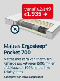 Sleeplife Matras Ergosleep Pocket 700 aanbieding