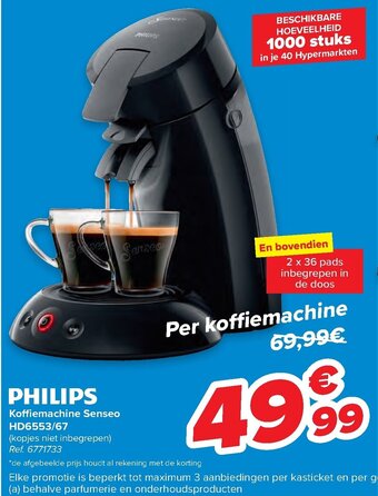 Carrefour Philips koffiemachine Senseo HD6553/67 aanbieding