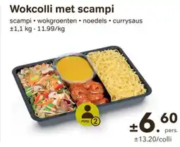 Buurtslagers Wokcolli met scampi aanbieding