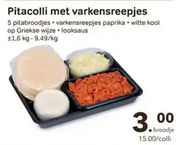 Buurtslagers Pitacolli met varkensreepjes aanbieding