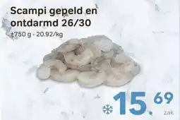 Buurtslagers Scampi Gepeld en Ontdarmd 26/30 aanbieding