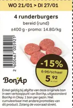 Buurtslagers 4 Runderburgers aanbieding