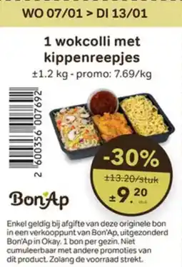 Buurtslagers 1 Wokcolli met Kippenreepjes aanbieding