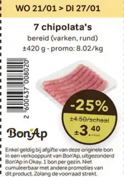 Buurtslagers 7 Chipolata's aanbieding
