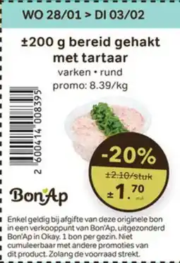 Buurtslagers Bereid Gehakt met Tartaar met Tartaar aanbieding