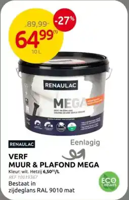 Brico Renaulac verf muur & plafond mega aanbieding