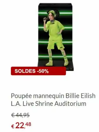 Poupee mannequin Billie Eilish L.A. Live Shrine Auditorium