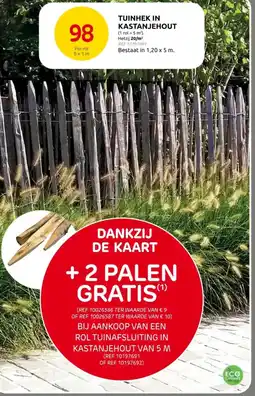 Brico Tuinhek in kastanjehout aanbieding