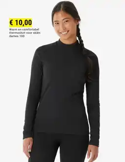 Decathlon Warm en comfortabel thermoshirt voor skiën dames 100 aanbieding