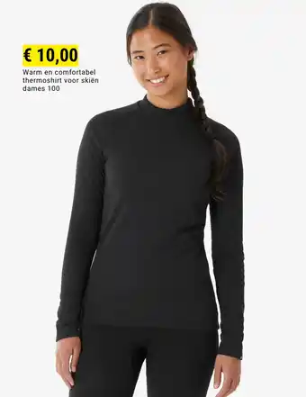 Warm en comfortabel thermoshirt voor skiën dames 100