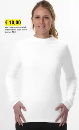 Decathlon Warm en comfortabel thermoshirt voor skiën dames 100 aanbieding