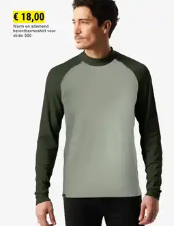 Decathlon Warm en ademend herenthermoshirt voor skiën 500 aanbieding