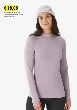 Decathlon Warm en ademend thermoshirt voor skiën dames BL 500 aanbieding