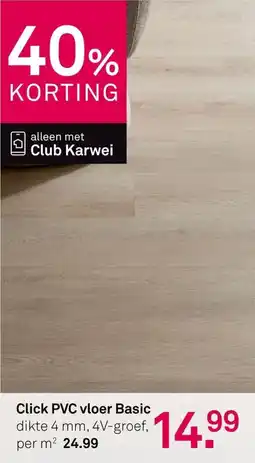 Karwei Click PVC vloer Basic aanbieding
